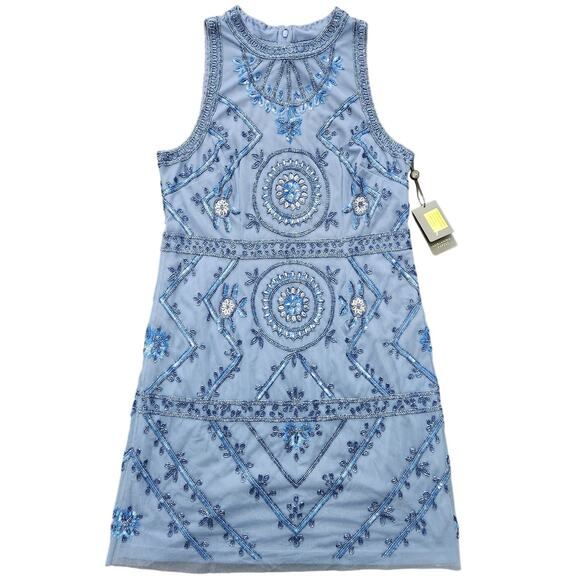 Adrianna Papell Dresses & Skirts - NWT Adrianna Papell Beaded Short Halter Dress French Blue Size 14